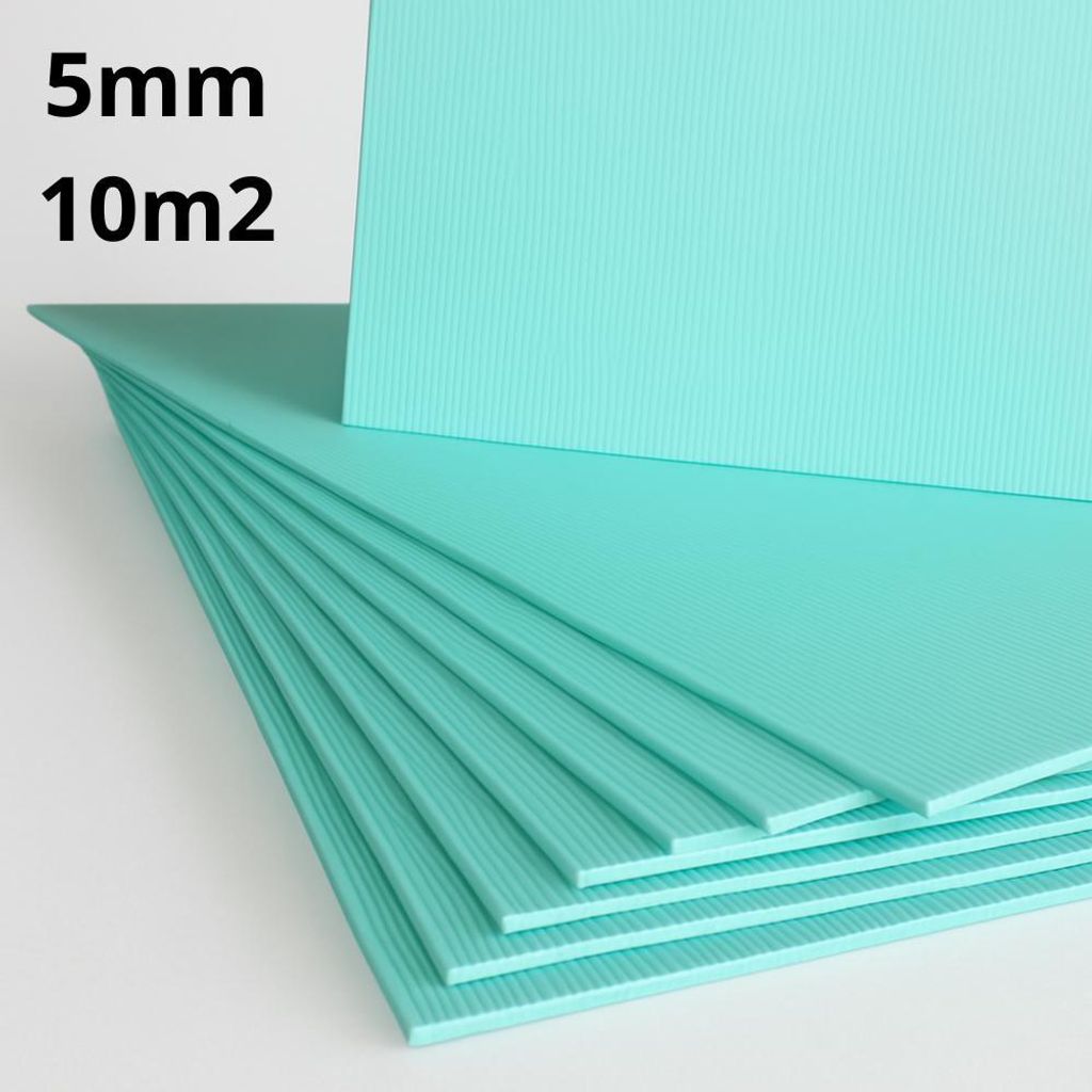 XPS Trittschalldämmung 5 mm – 10 m2 – 20 % dichter – Unterlage für Laminat & Parkett – Wärmedämmung
