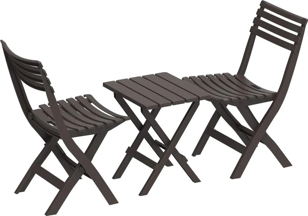Set Balcone Salvaspazio Duramax Pieghevole 2+1 Marrone IDMOFXX081BR