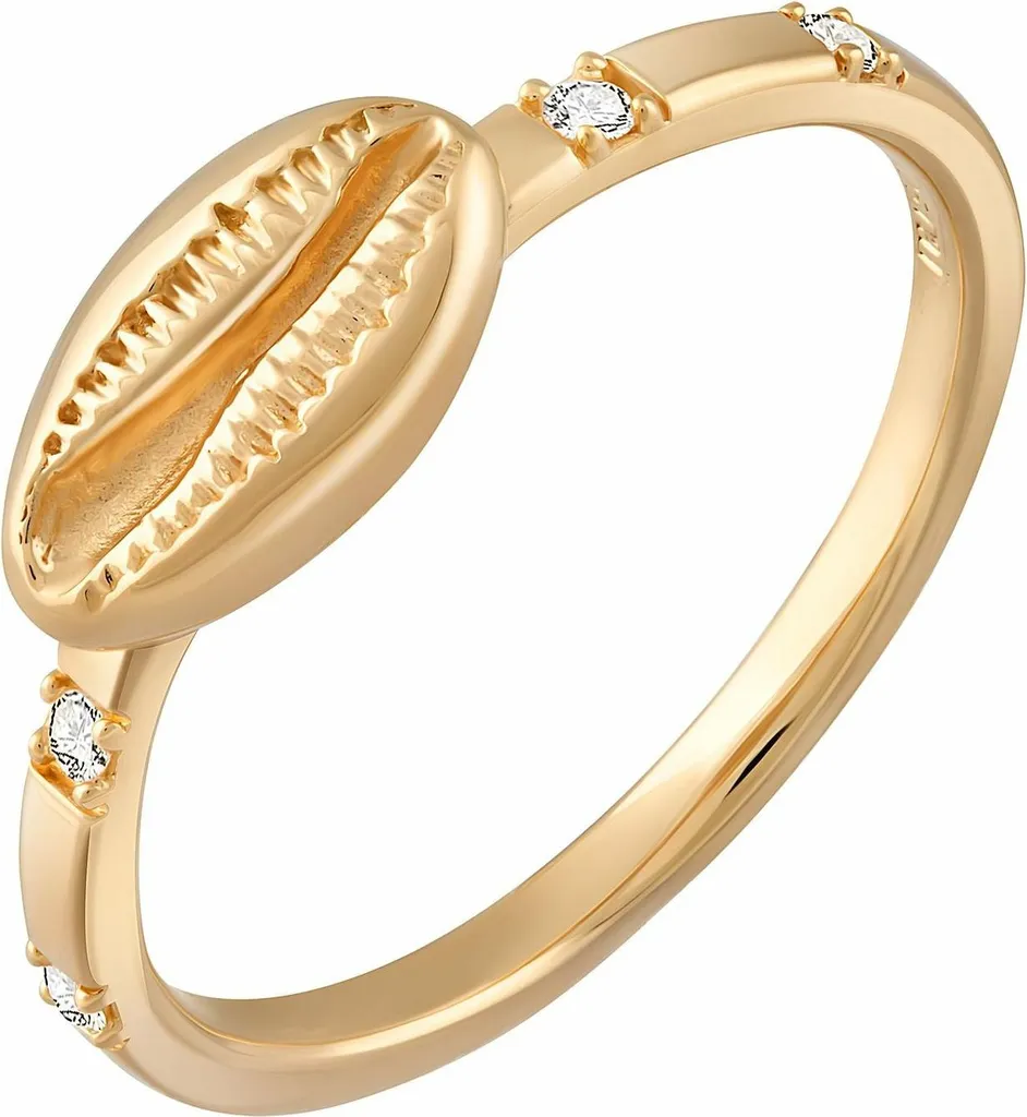 Anello Conchiglia Cowrie Argento 925 Oro e Zirconi Cai Jewels - Trend 2026