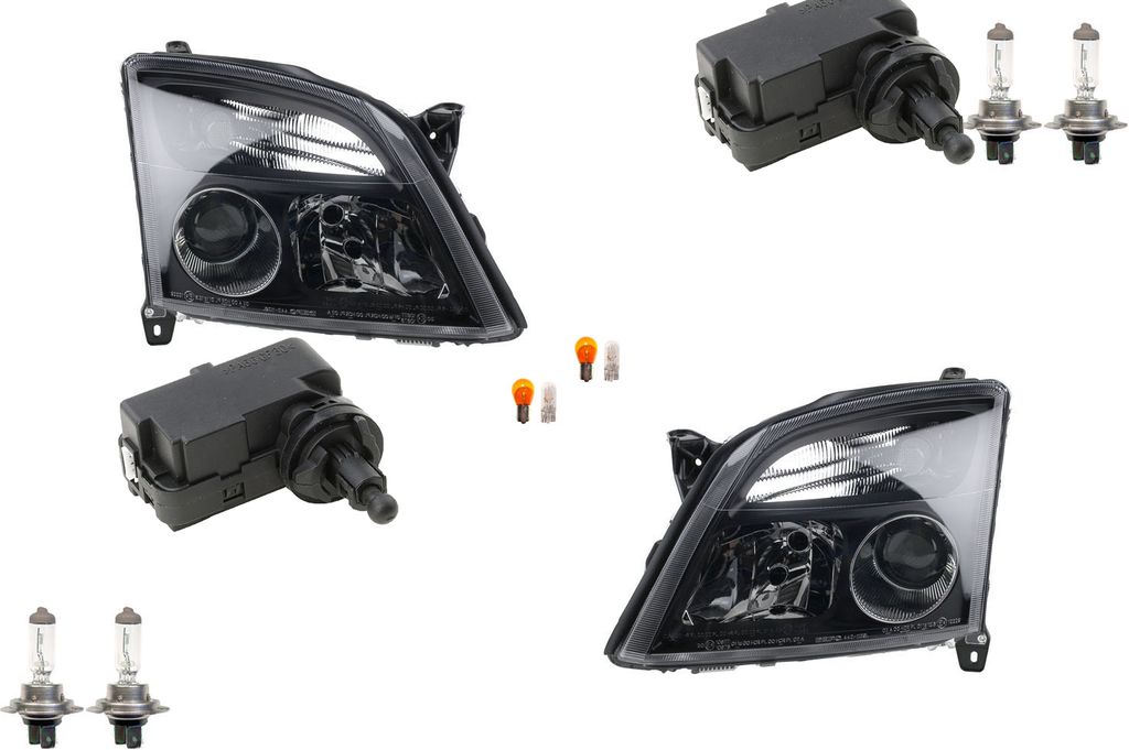 Johns, Scheinwerfer passend für Opel Vectra C 2002-2005 schw. Leu. L R inkl. Stellmotor 1216129 93172953 1216130 93172954 1207203 1207936 1207204 ...