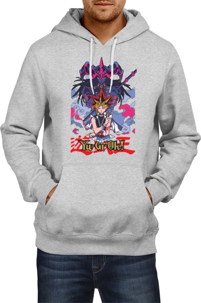 Herren Kapuzenpullover Japan Anime Manga Yu Gi Oh, Man M / Grau