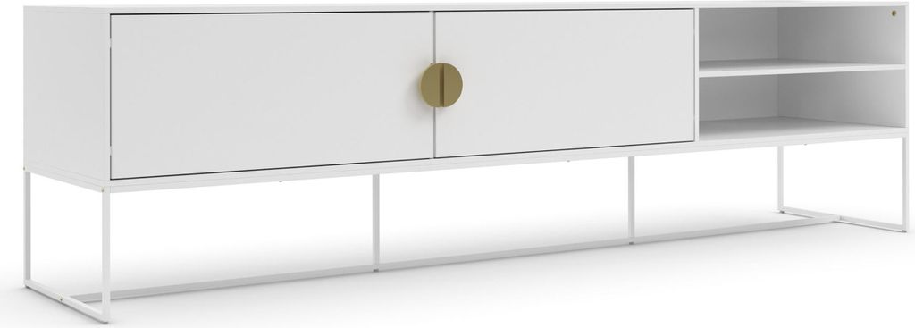 Lowboard >Asia< 2 Türen, Fächer, in Weiß - 180x50x40cm (BxHxT)