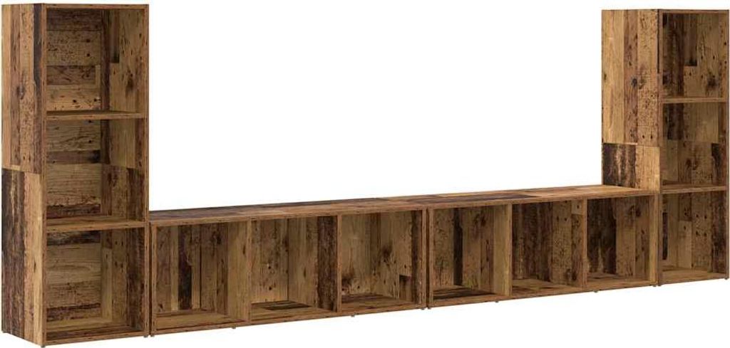 (Robust Möbel)TV-Schrank, Fernsehtisch - CLORIS -set 4 pcs für Wohnzimmer - elegantes Design - TV-Lowboard - Altholz 37x35x107,5cm Holzwerkst...