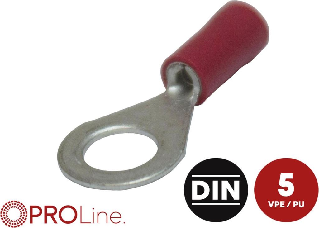 Ringkabelschuh 0,5mm²-1,5mm²/6,5mm rot 5 Stück