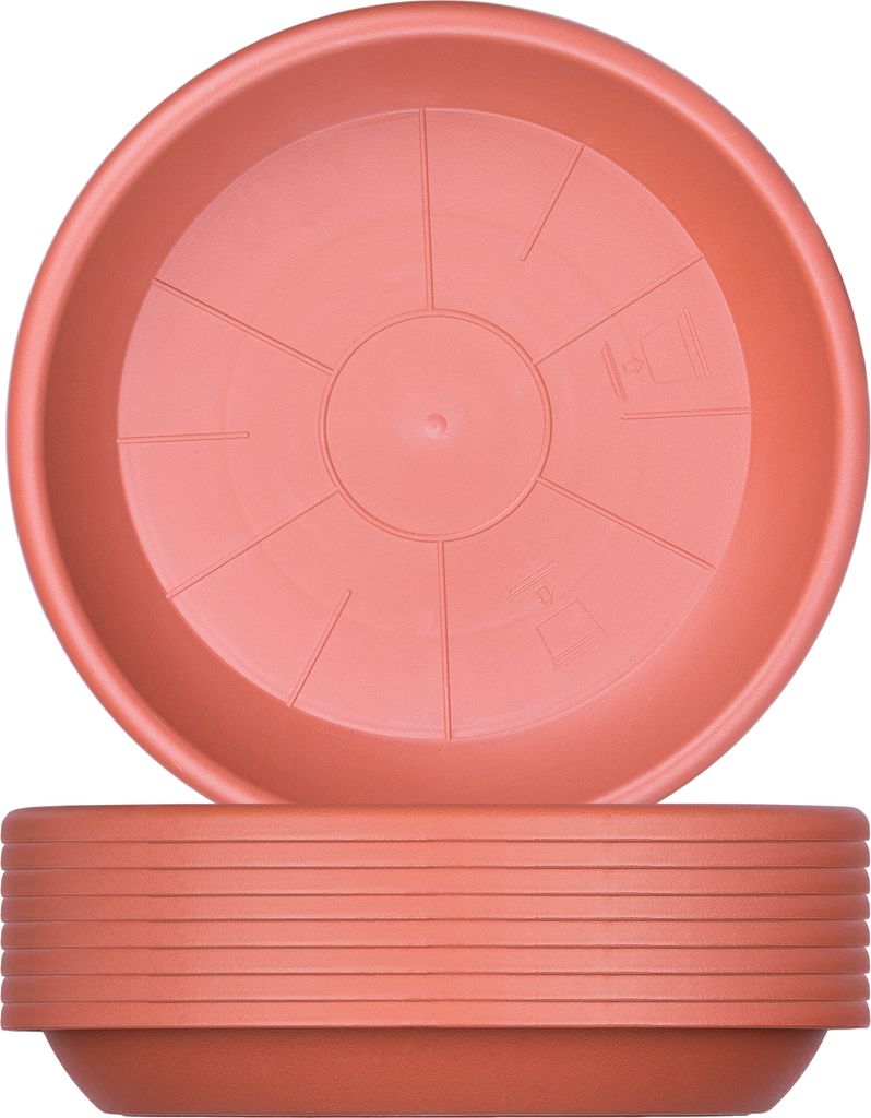9x Blumentopf Untersetzer Ø 19 cm Farbe Terrakotta Produktbild 