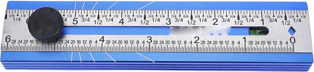 Klappbarer Messlineal, mehrfach verstellbar, mit Libelle und Drehknopf, Aluminiumlegierung, blau