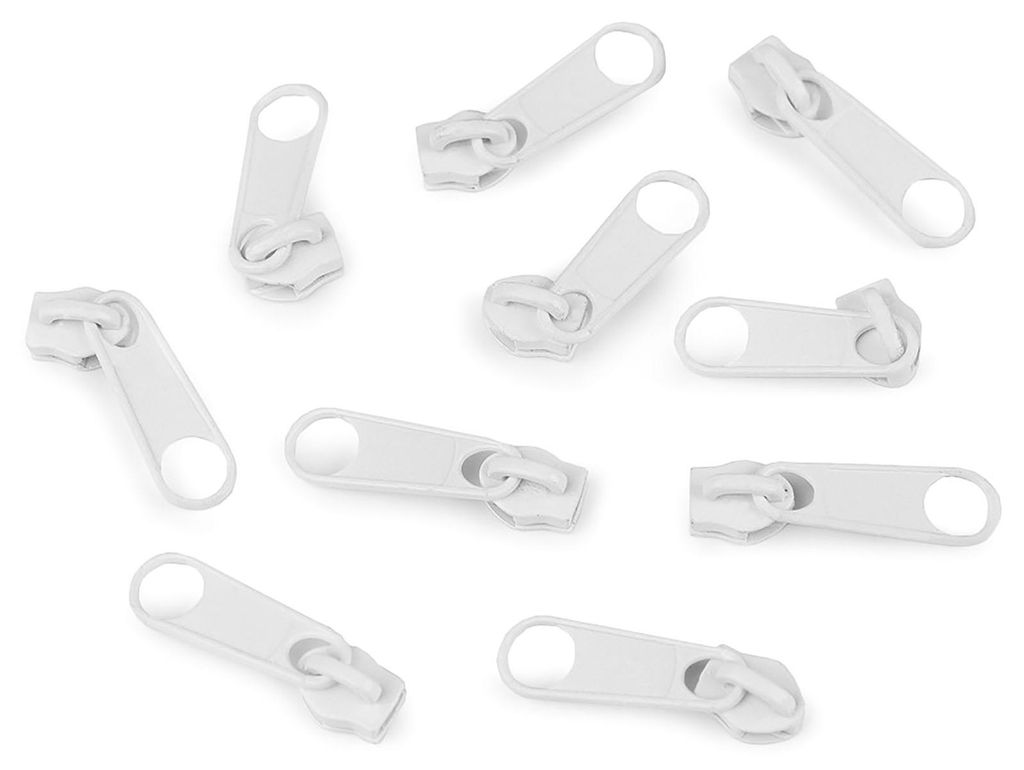 10 Reißverschluss Zipper für Endlosreißverschluss, 3mm, weiß