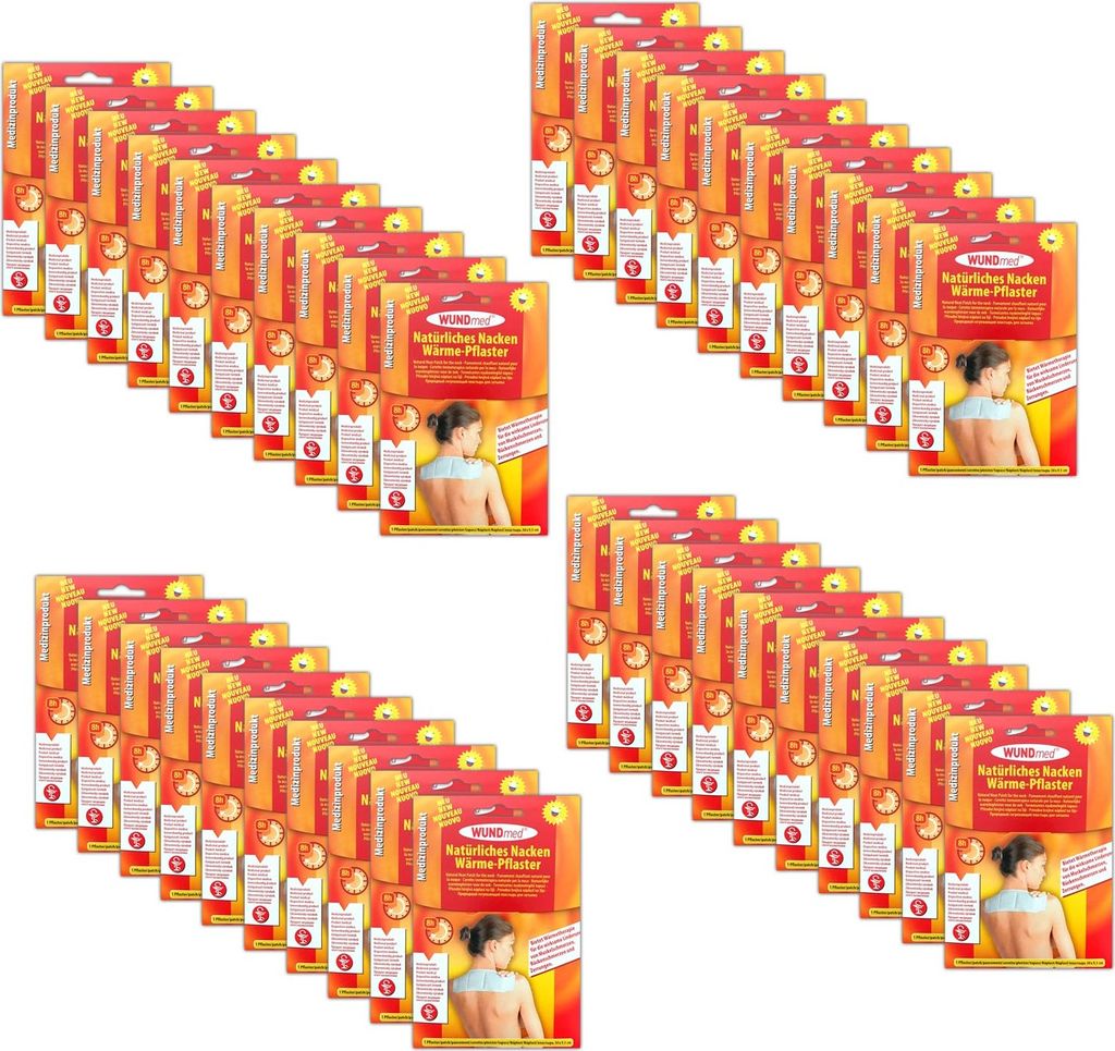40er Set Wundmed Nackenpflaster Wärmepflaster Nacken Pflaster Schmerzpflaster Wärmetherapie Schulter Wärmepad Rücken