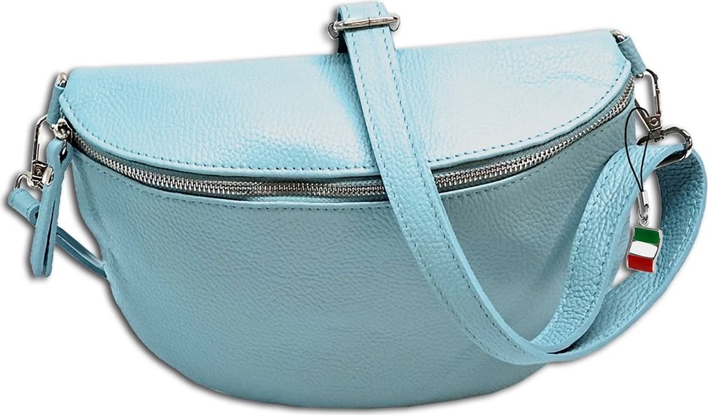 Florence Leder Tasche Gürteltasche hellblau OTF825H