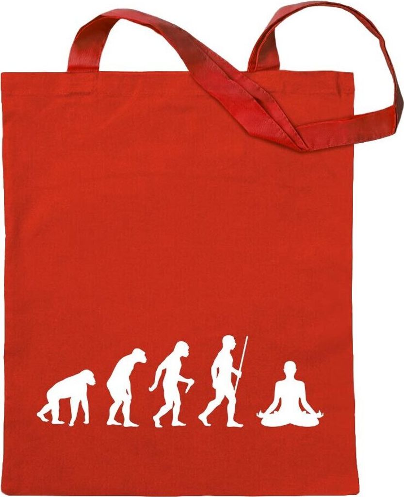 Kiwistar - Baumwolltasche - rot - Yoga Gymnastik Evolution 4 - Tragetasche Stoffbeutel Umhängetasche langer Henkel