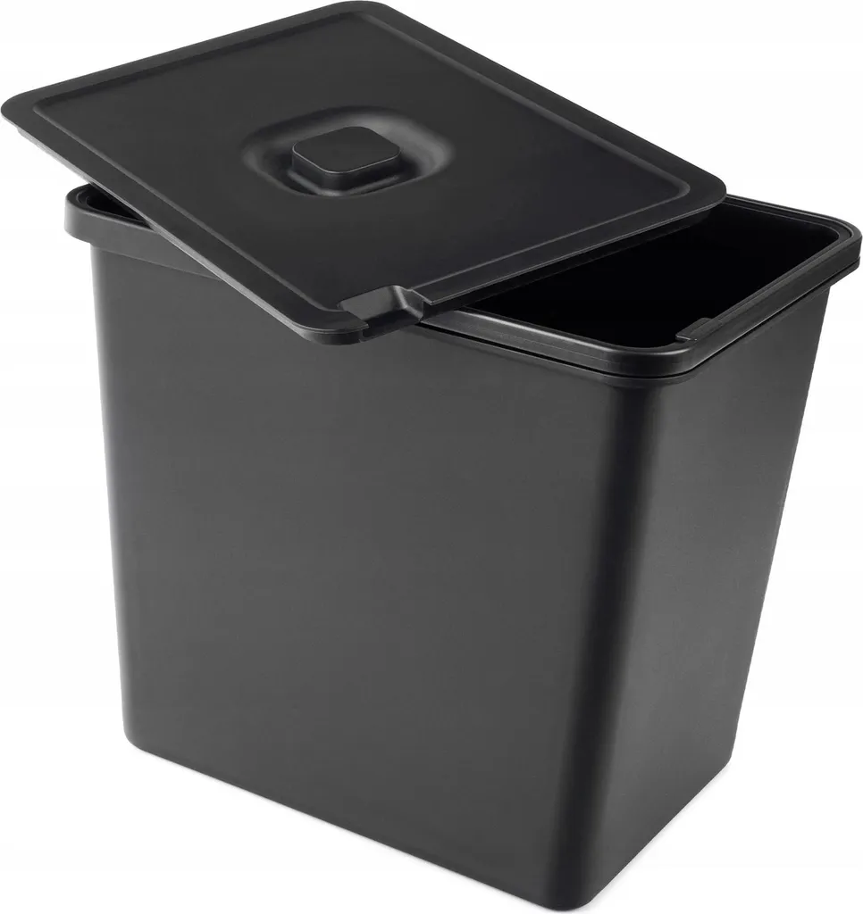Poubelle anti-odeurs 23L noire avec couvercle - Stop désordre et tri