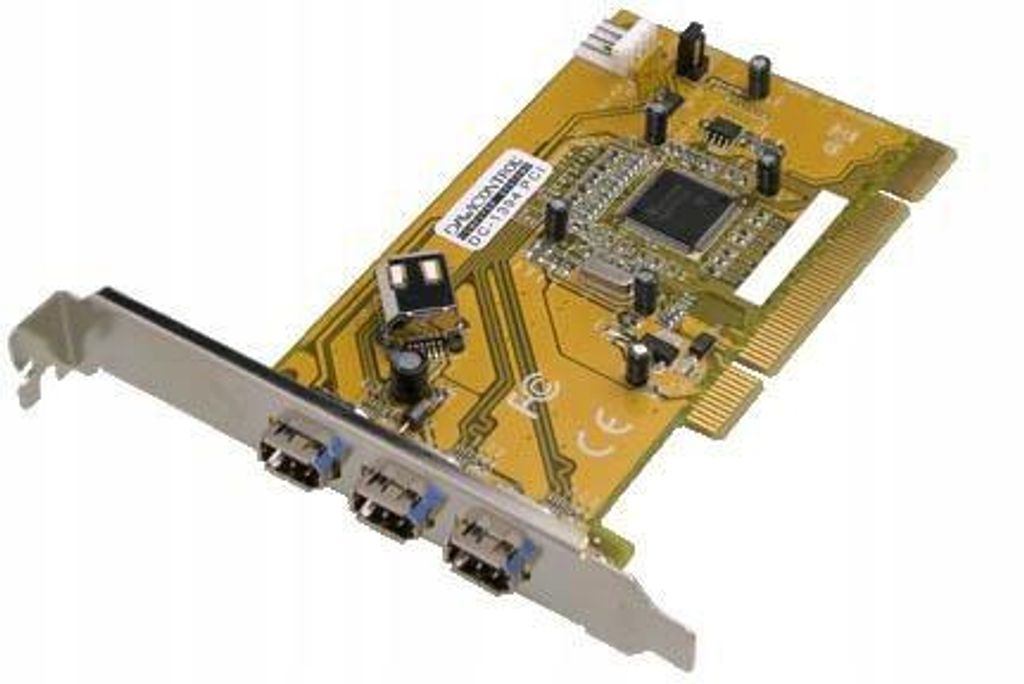 Dawicontrol DC-1394 PCIe FireWire Controller, PCIe, IEEE 1394/Firewire, Texas Instruments XIO2200A, FireWire, 400 Mbit/s, Kabelgebunden