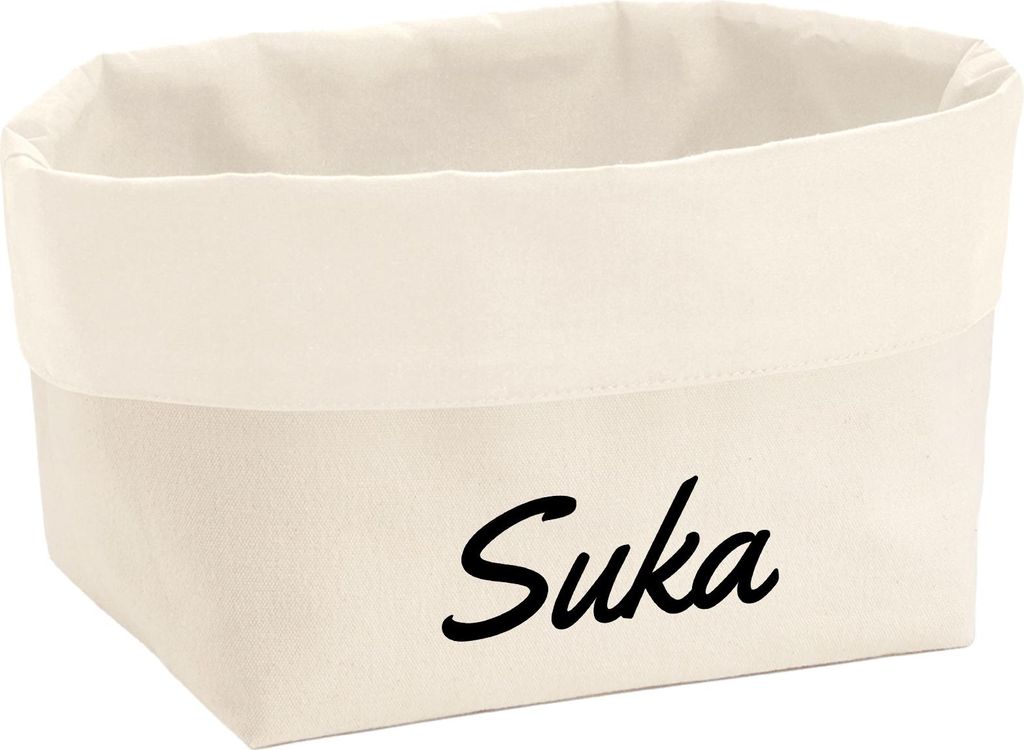 Huuraa Organizer Suka russisch Schriftzug 3 Liter Medium Canvas Baumwolle Utensilo Geschenkidee