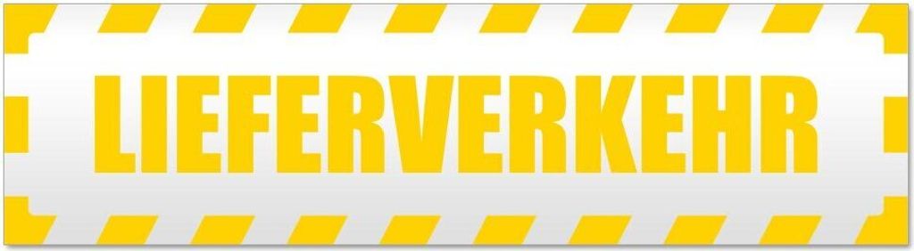 Kiwistar Lieferverkehr gestreift Magnetschild Schild magnetisch - 45cm Gelb - Magnetfolie für Auto PKW Kfz