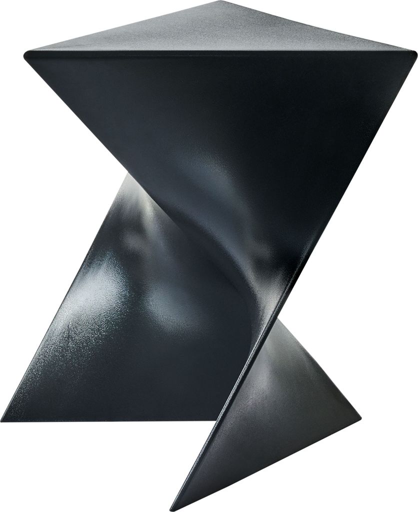 BELIANI Beistelltisch Schwarz Kunststoff Dreieckig Geometrische Form Designer Tisch Wohnzimmer