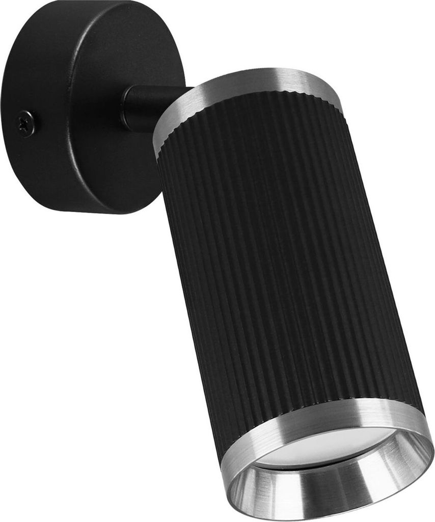 Spot Lampe Wand Metall GU10 verstellbar Schwarz Chrom Wandspot