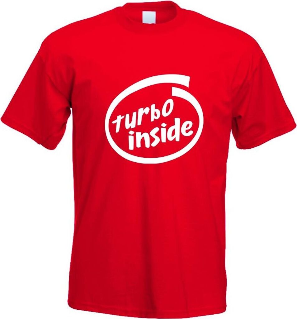 Kiwistar - T-Shirt - rot - Turbo Inside Motiv Bedruckt Funshirt Design Print - mit Motiv Bedruckt - Funshirt Design - Sport - Freizeit - Herren - XXL