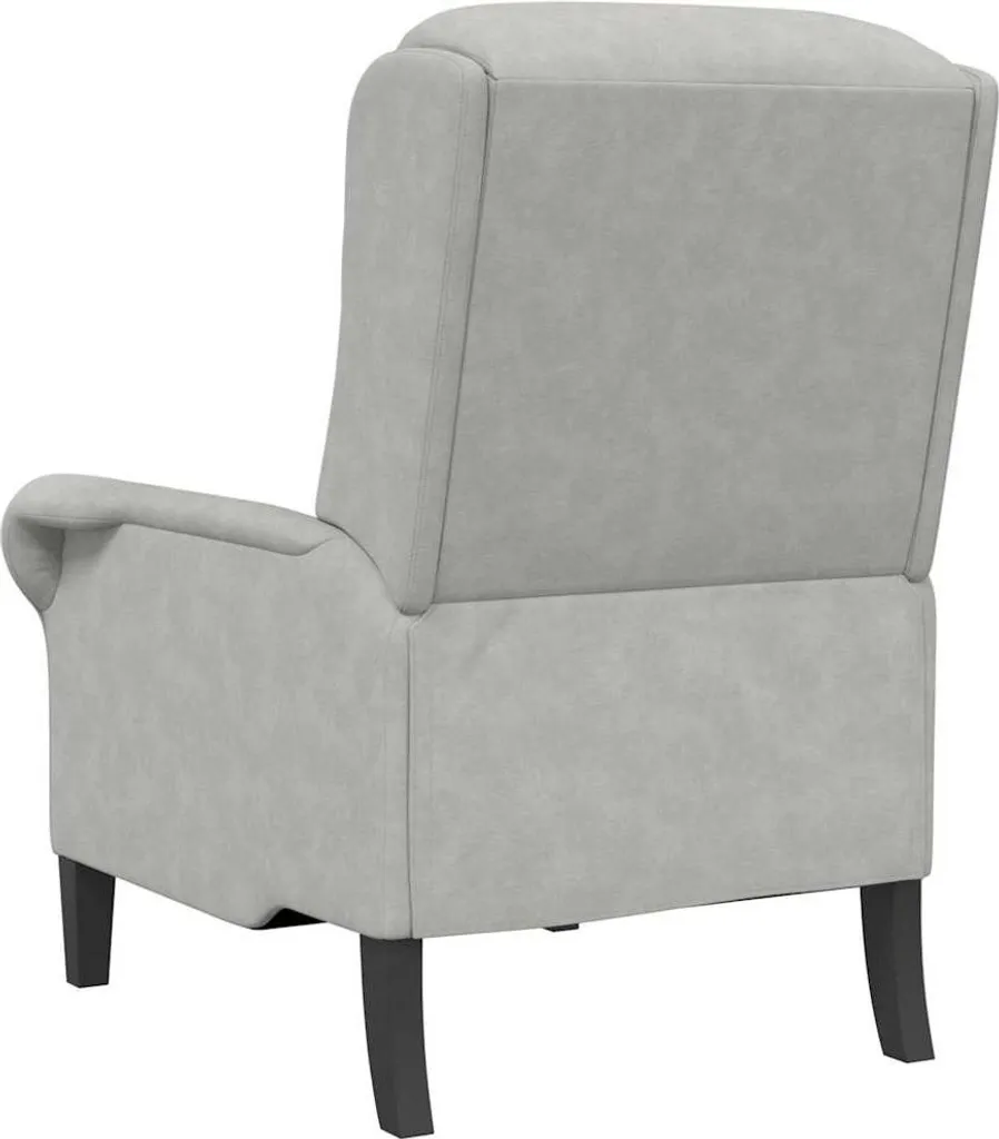 Fauteuil relax gris clair en microfibre : confort et entretien facile - 6
