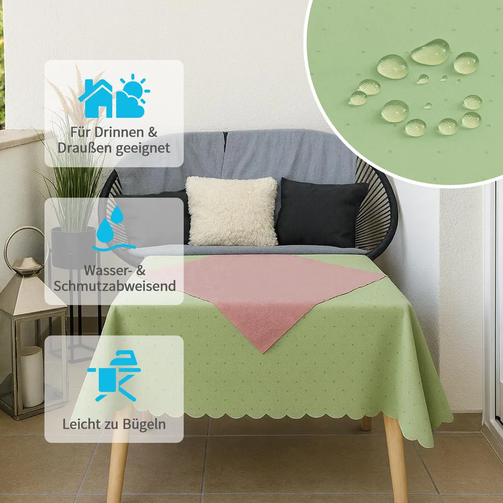 Tovaglia Quadrata 110x110 cm Marrone Chiaro - Design Moderno Cucina - 4