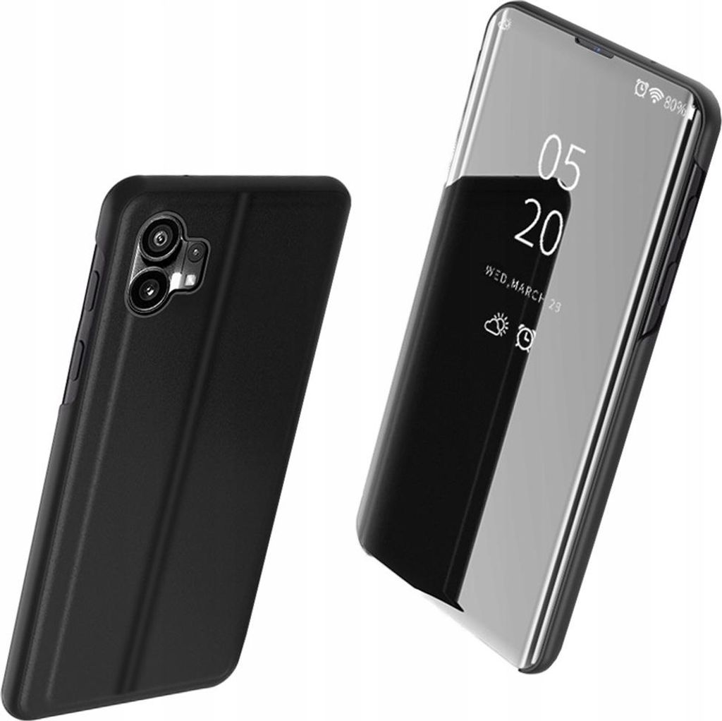 Clear View Case Nothing Phone 1 Cover with Flap Noir Image du produit 