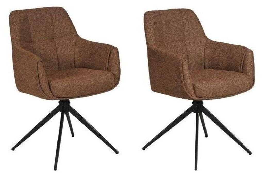 DREHSTÜHL 2-er SET/ LINEA - Braun