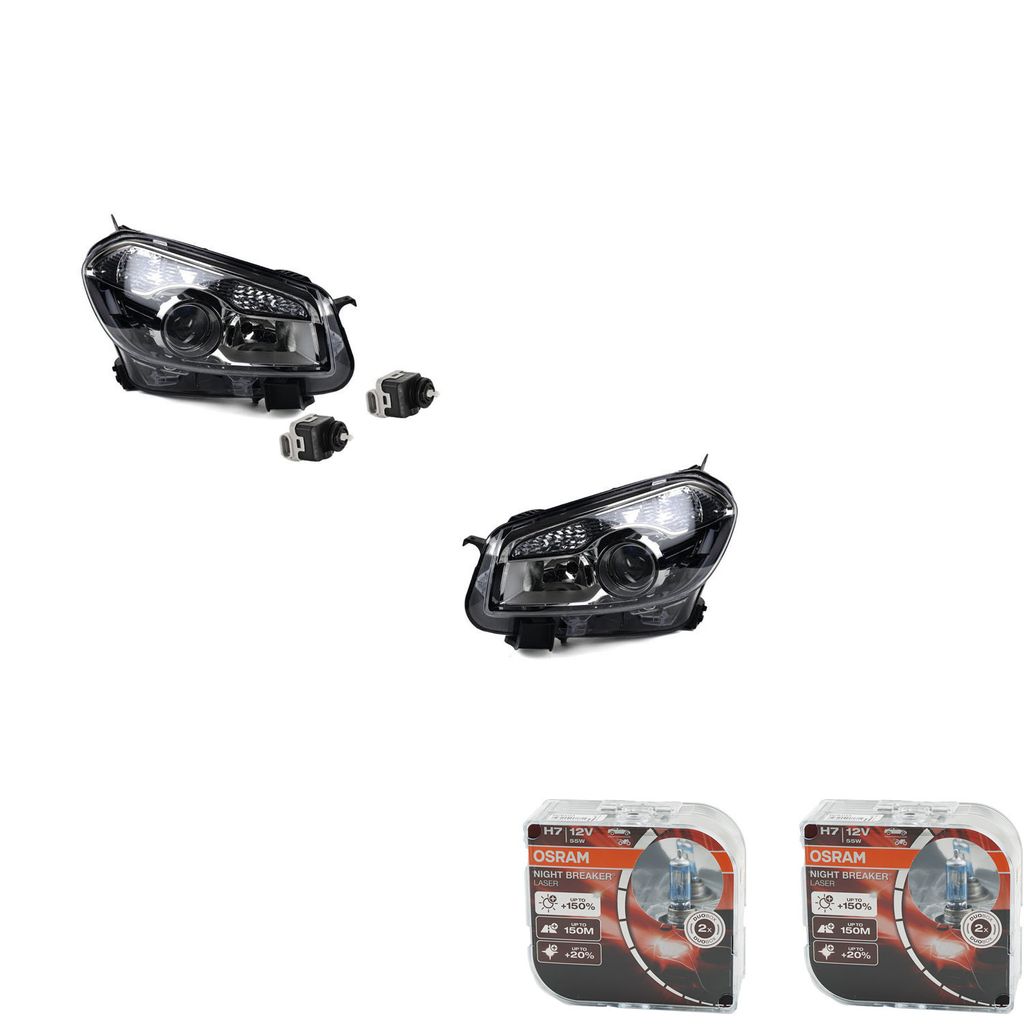 Johns, Scheinwerfer + Osram Night Breaker Laser passend für Nissan Qashqai J10 10- L R 26056BN702 26056AU300 0006000619811 09160989 4500689 600061...