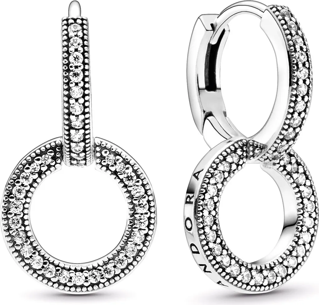 Pandora Boucles d'oreilles doubles étincelantes 299052C01 en Argent