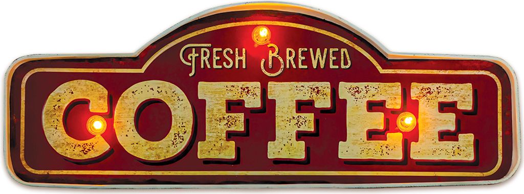 Insegna in metallo FOREVER Light RETRO LED Fresh Brewed Immagine del prodotto 