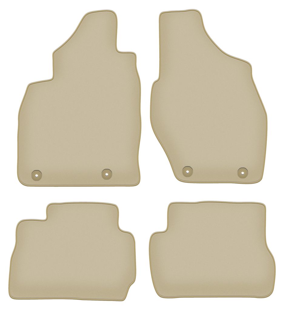 Velours-Fußmatten PREMIUM beige passend für Mitsubishi Pajero Pinin (1999-2006, SUV) – mit Befestigungen – passgenau