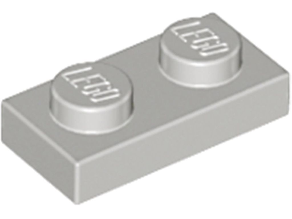 Lego 250x 1x2 Platten 3023 - Plate Hellgrau - Light Gray