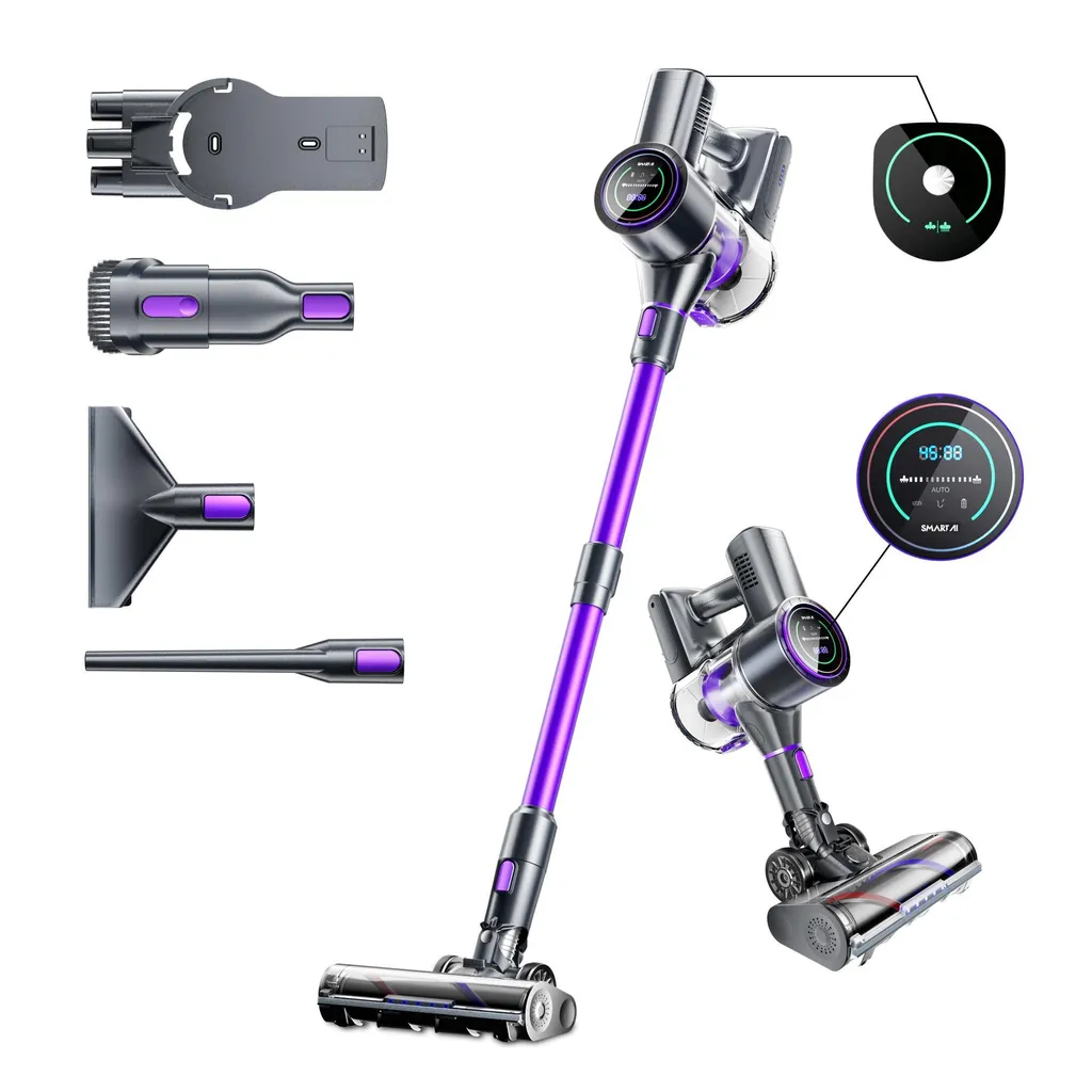 Aspirateur puissant 80000PA avec filtre à air et écran tactile SmartAI