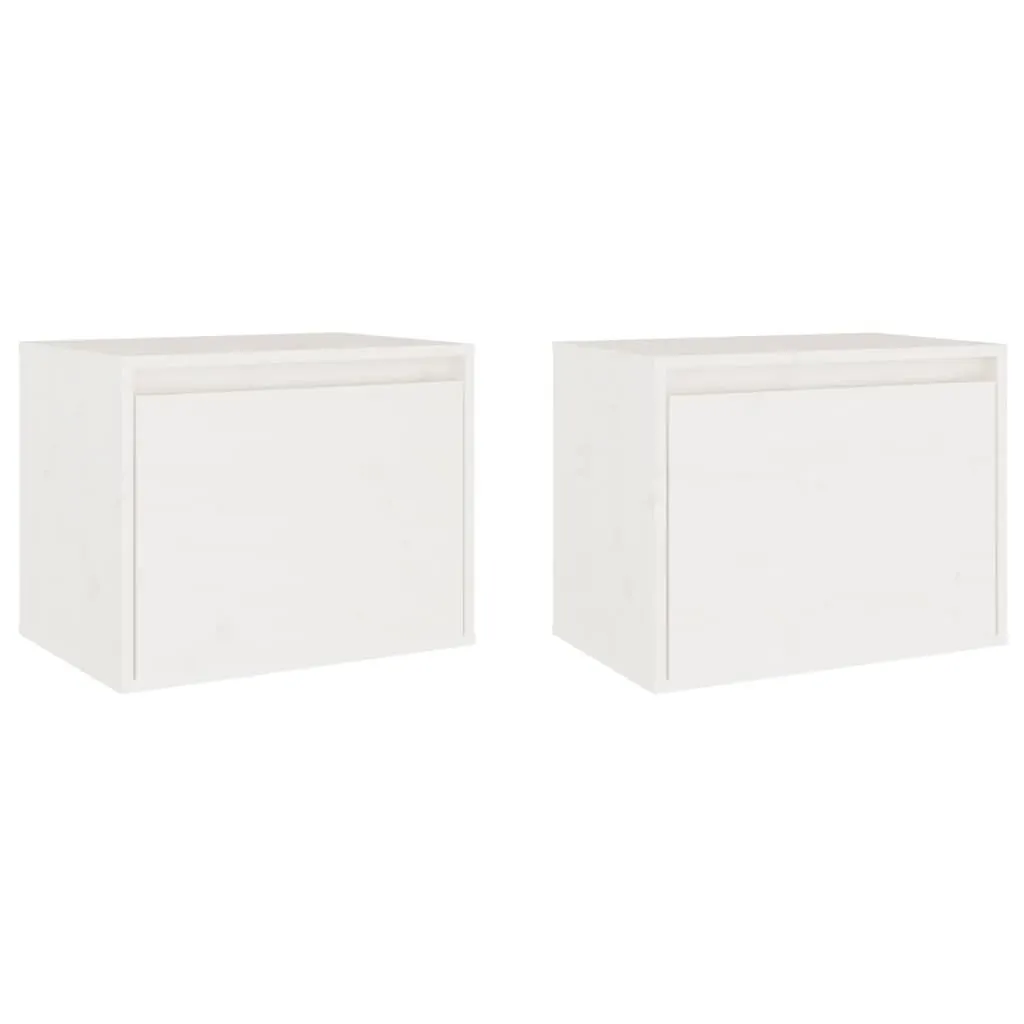 Armadi a Muro in Pino Bianco 45x30x35cm | Set 2 Pezzi Legno Massiccio