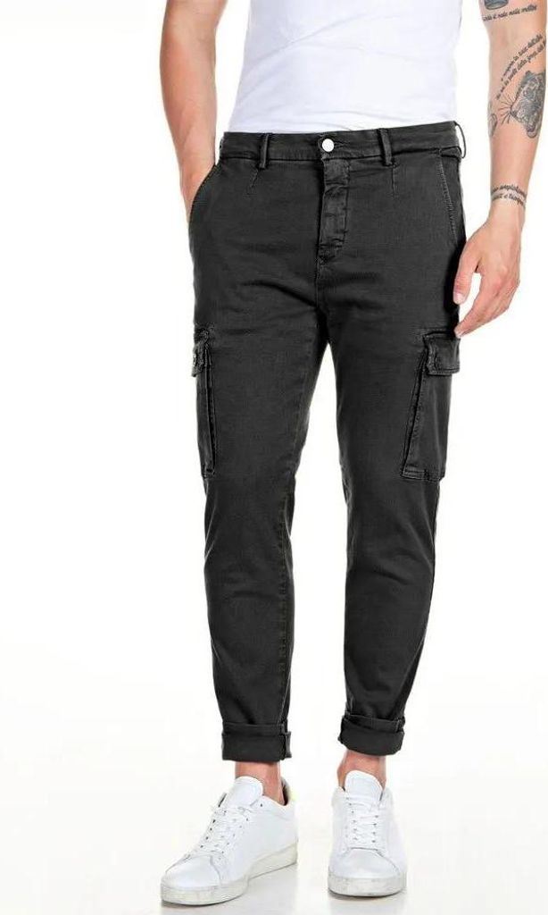 Replay M9649e.000.8366197 Cargohose Schwarz 33 / 32 Herren Schwarz 33