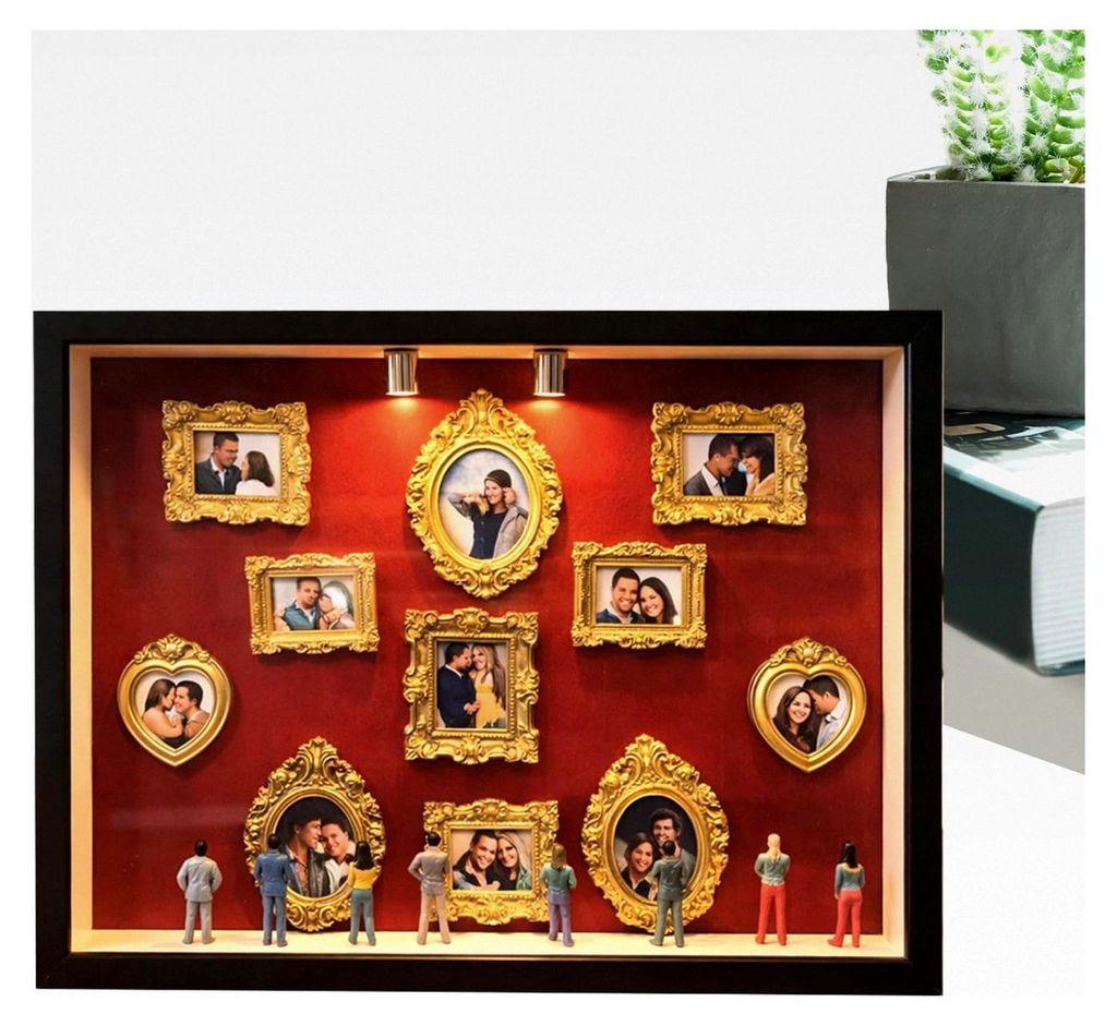Mini-Museum Rahmen, Tischdekoration, handgefertigt, Bilderrahmen mit Silhouetten – für Büro, Wohnzimmer, Schlafzimmer, Arbeitszimmer, Kinderzim...