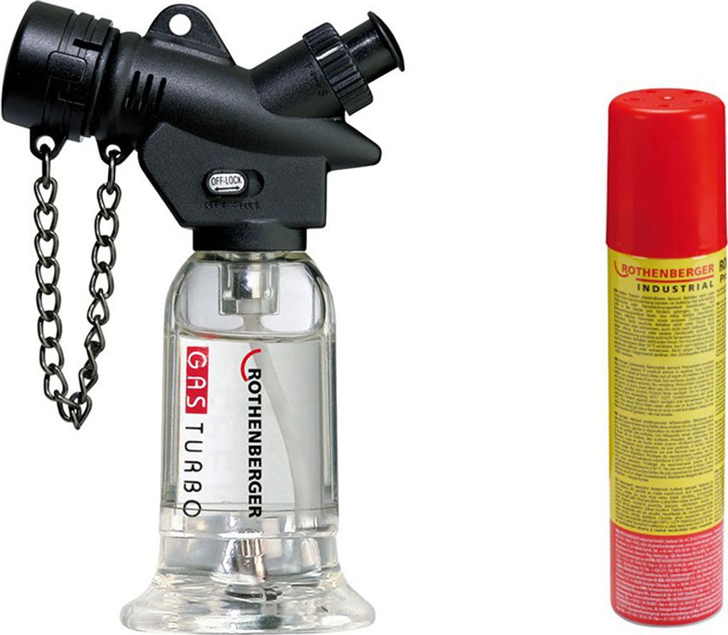 ROTHENBERGER Industrial 1x Pocket Torch Lötbrenner Gasbrenner inkl. 1x Nachfüllgas 100 ml