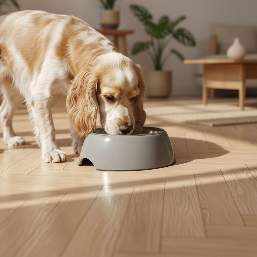 belviona Hundenapf & Katzennapf aus Melamin mit Edelstahleinsatz, hygienisch, spülmaschinenfest & rutschfest, 420 ml, grau