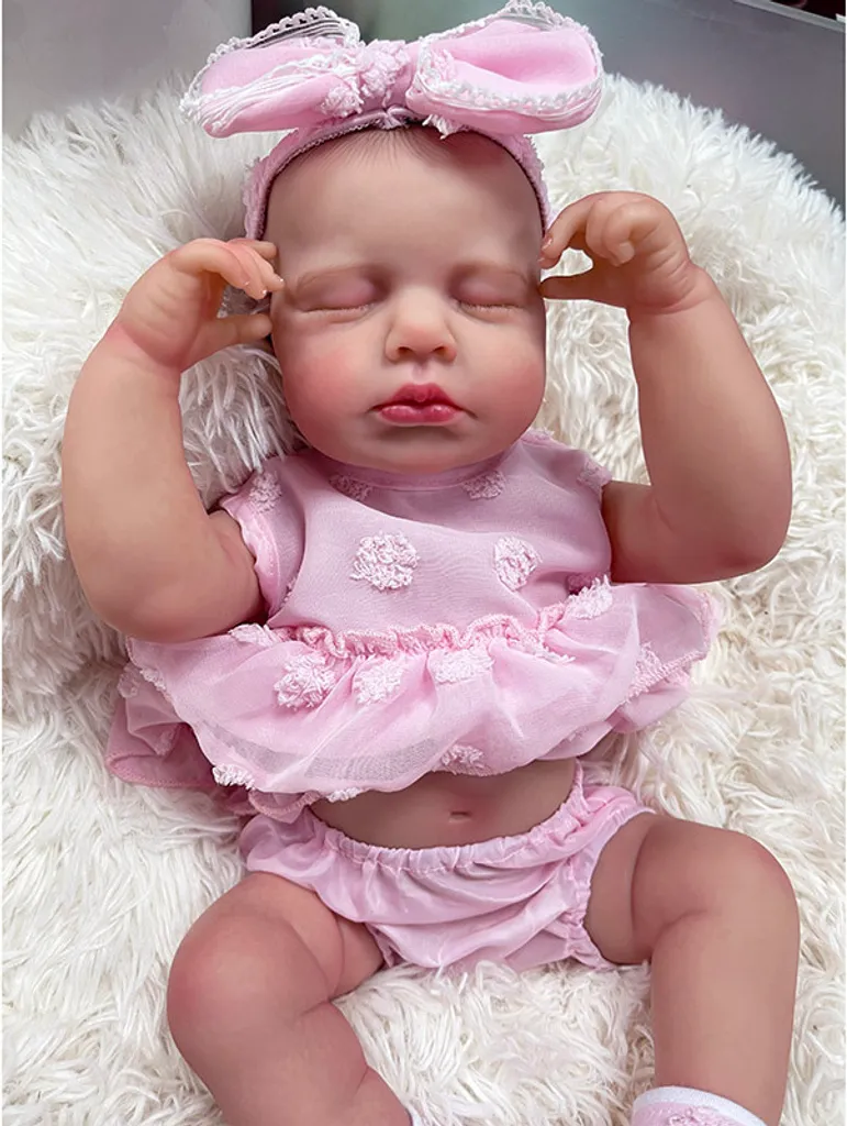 Bébé Reborn 49cm de Collection pour Thérapie et Cadeau Nouveau-né 3D