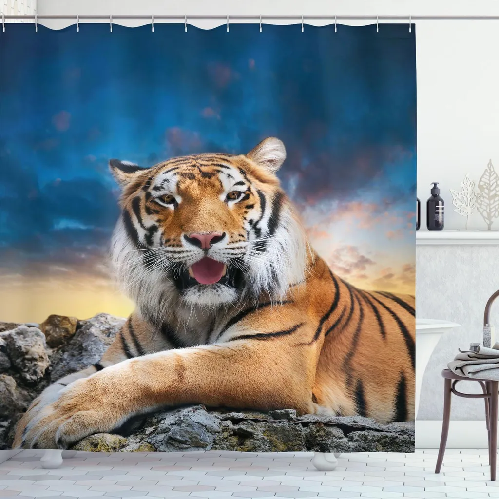 Tenda Doccia 175x220 ABAKUHAUS Tigre: Poliestere Idrorepellente HD