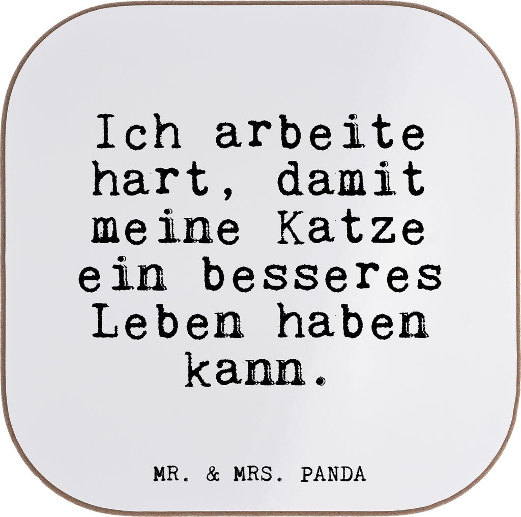 Mr. & Mrs. Panda Untersetzer für Gläser Ich arbeite hart, damit... - Weiß - Geschenk, gläseruntersetzer, Tassenuntersetzer, Coaster, Spruch, Ka...