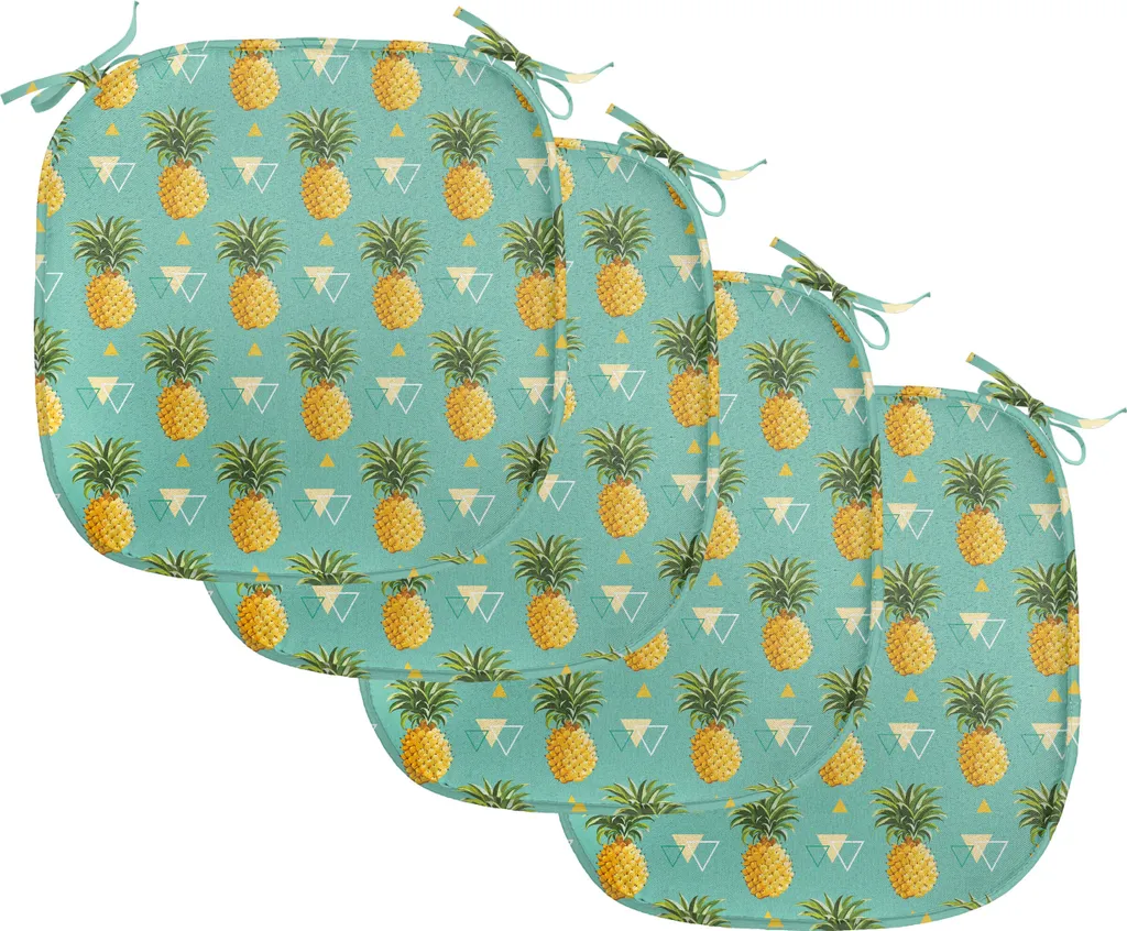 ABAKUHAUS Lot de 4 Coussins Ananas 40x40cm pour Chaises de Salle à Manger