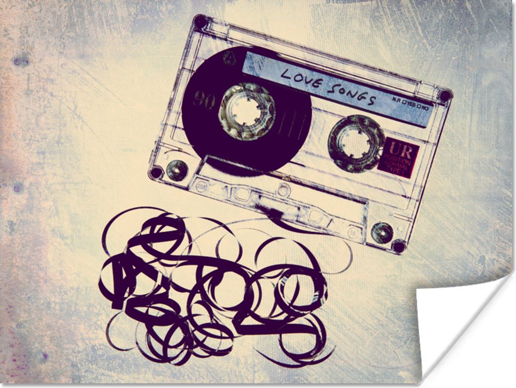 MuchoWow Poster Kassette mit Liebesliedern 160x120 cm - Foto Plakat