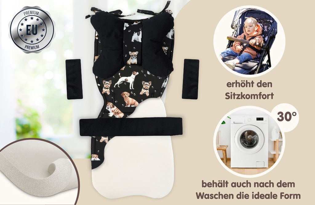 Podložka pod sedadlo kočárku vložka do kočárku Obrázek produktu 4