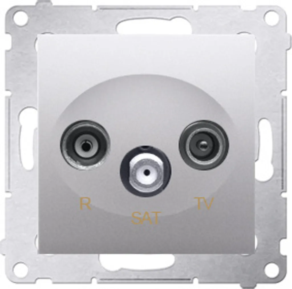 Prise terminale R-TV-SAT Simon 54 Premium DASK.01/43 Argent Mat