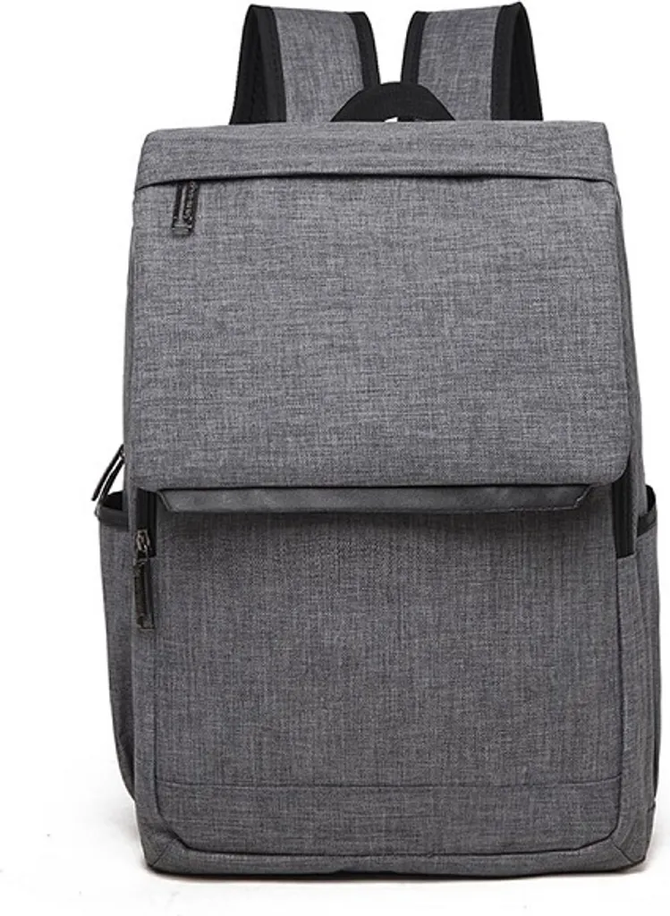 Sac à dos moderne en toile gris avec couvercle protecteur et robuste