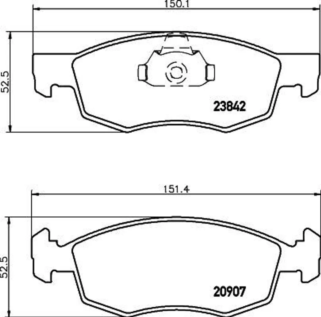 Plaquettes de frein HELLA 8DB 355 010-321 d'origine pour Doblo