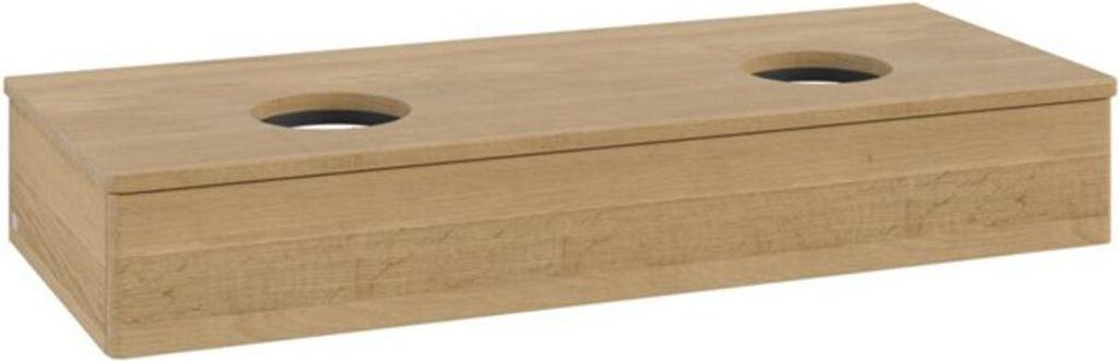 V&B Waschtischunterschrank ohne Frontstruktur, mit Beleuchtung Antao 120x19x50cm, WBP-farbe hon. Oa, hon. oak