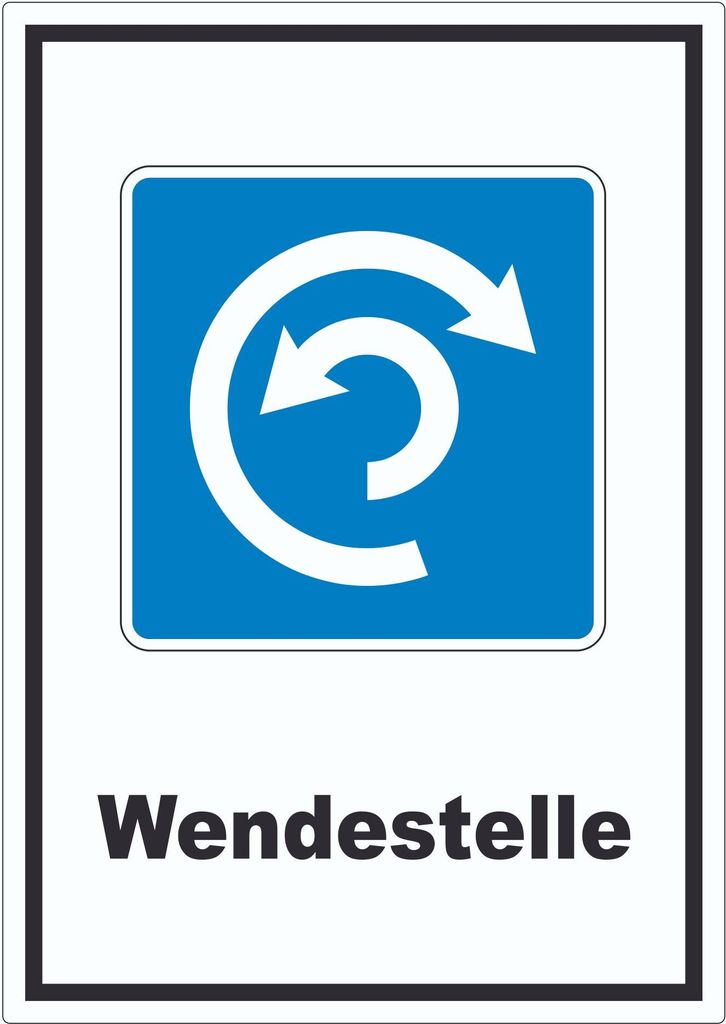 Wendestelle Umdrehen erlaubt Symbol und Text Aufkleber A7 (74x105mm)