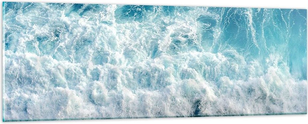 Bilder auf glas - Meer Welle Ozean - 90x30cm - Glasbilder - Wandbilder - Kunstdruck - zum Aufhängen bereit - Wanddekoration aus Glas - Glas Bilder...