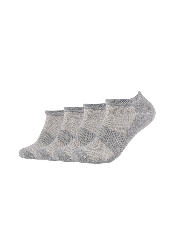 Camano Sneakersocken ca-soft aus Baumwolle im 4er-Pack light grey melange 35-38