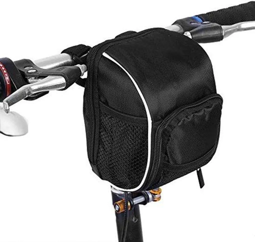 Sacoche de vélo pour amortisseur avant noire avec fixation rapide amovible